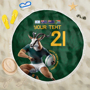 South Africa Rugby Custom Beach Blanket Glory Be To Springboks - African Pride