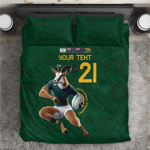 South Africa Rugby Custom Bedding Set Glory Be To Springboks - African Pride
