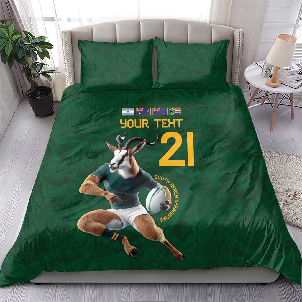 South Africa Rugby Custom Bedding Set Glory Be To Springboks - African Pride