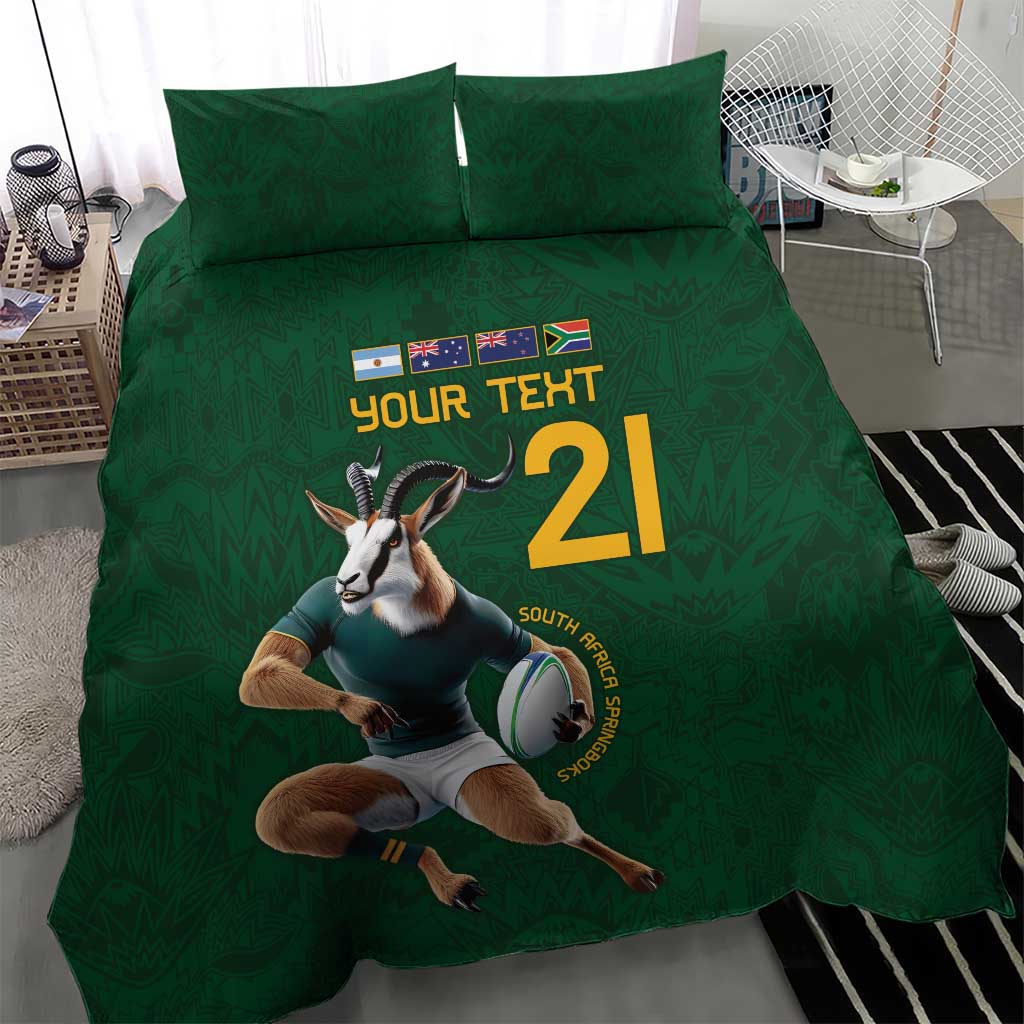 South Africa Rugby Custom Bedding Set Glory Be To Springboks - African Pride