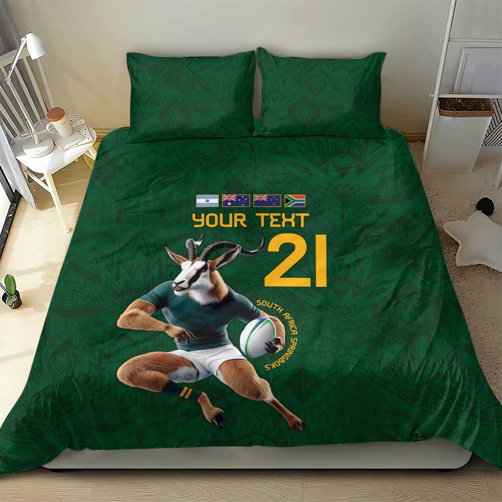 South Africa Rugby Custom Bedding Set Glory Be To Springboks - African Pride