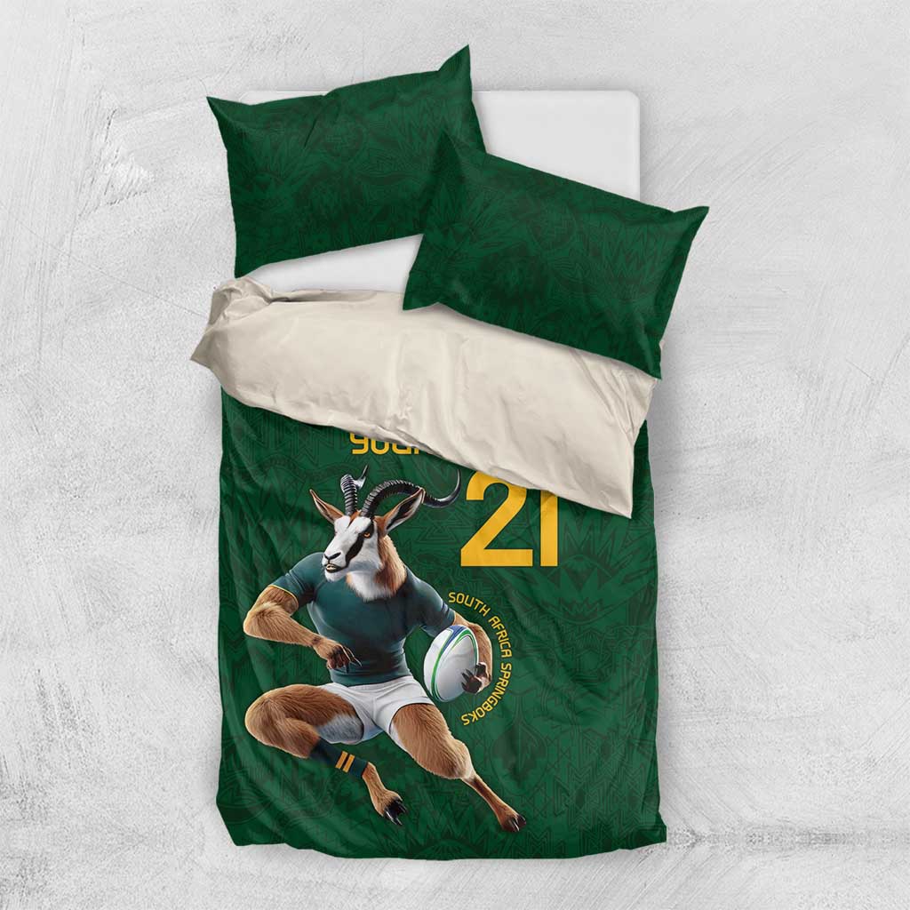 South Africa Rugby Custom Bedding Set Glory Be To Springboks - African Pride