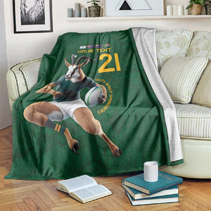 South Africa Rugby Custom Blanket Glory Be To Springboks - African Pride