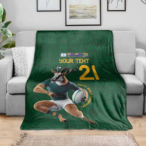 South Africa Rugby Custom Blanket Glory Be To Springboks - African Pride