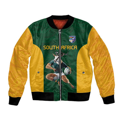 South Africa Rugby Custom Bomber Jacket Glory Be To Springboks - African Pride