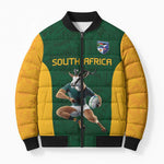 South Africa Rugby Custom Bomber Puffer Jacket Glory Be To Springboks