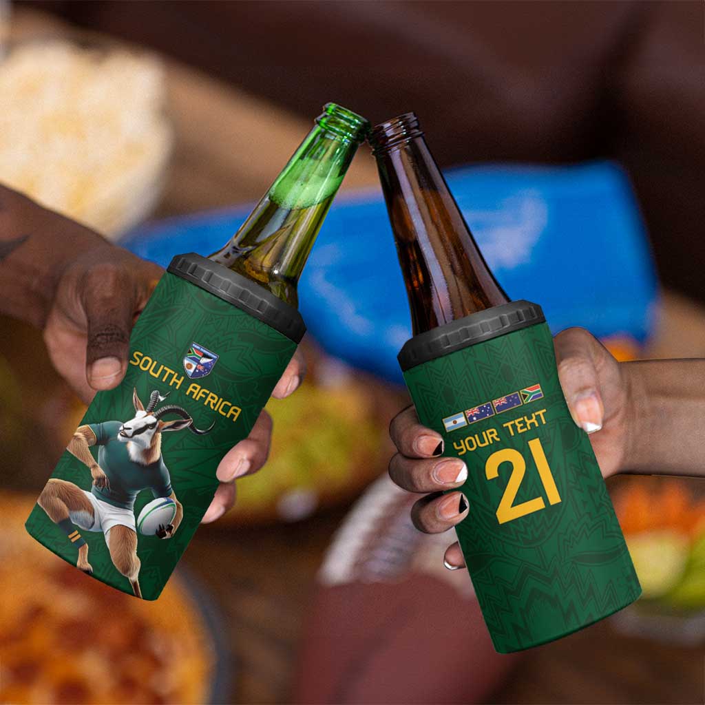 South Africa Rugby Custom 4 in 1 Can Cooler Tumbler Glory Be To Springboks - African Pride