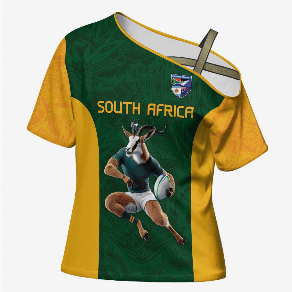 South Africa Rugby Custom Cross Shoulder Shirt Glory Be To Springboks