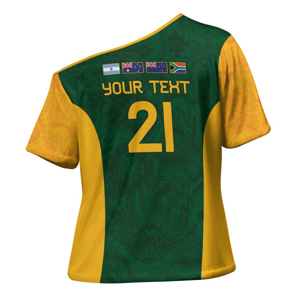 South Africa Rugby Custom Cross Shoulder Shirt Glory Be To Springboks