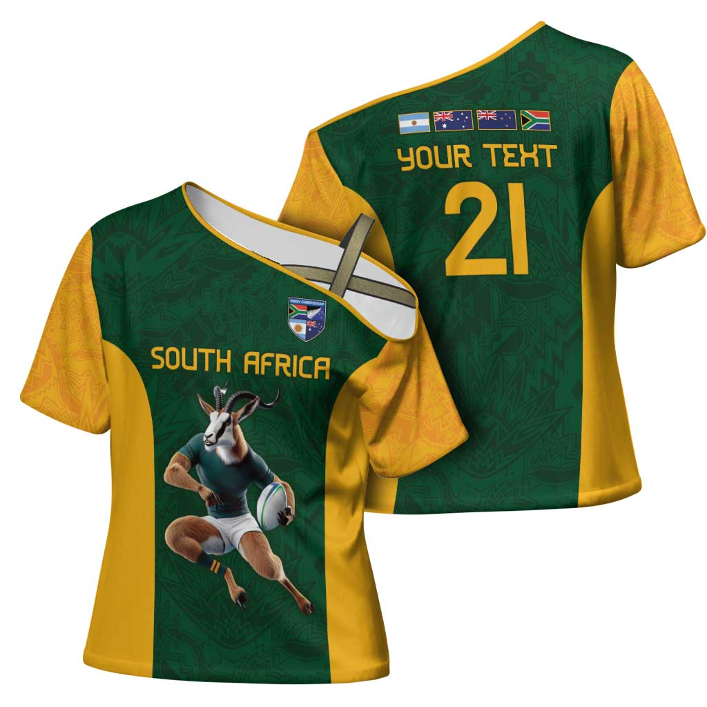 South Africa Rugby Custom Cross Shoulder Shirt Glory Be To Springboks