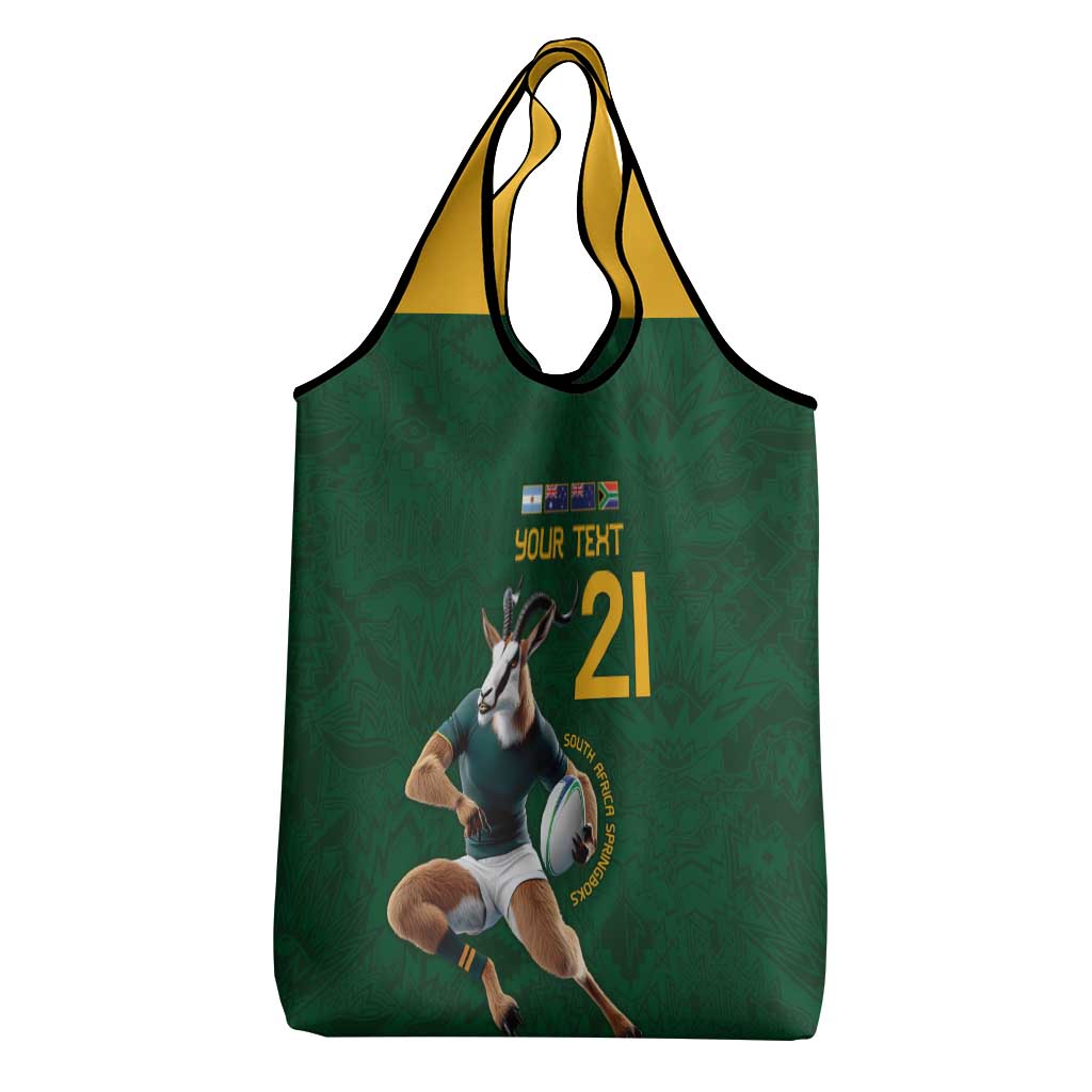 South Africa Rugby Custom Grocery Bag Glory Be To Springboks - African Pride