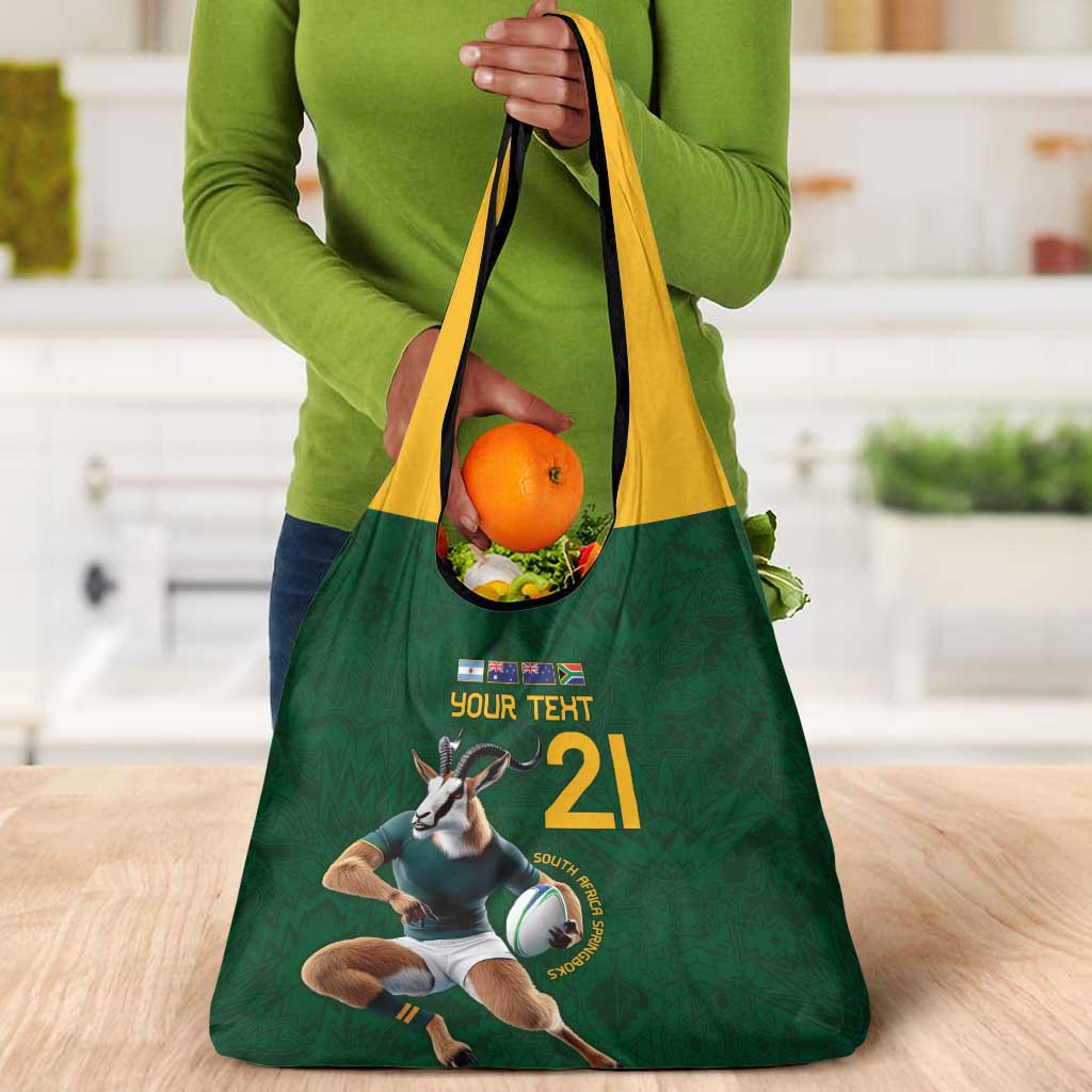 South Africa Rugby Custom Grocery Bag Glory Be To Springboks - African Pride