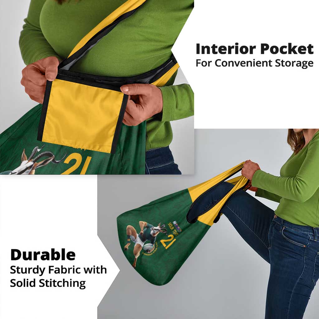 South Africa Rugby Custom Grocery Bag Glory Be To Springboks - African Pride