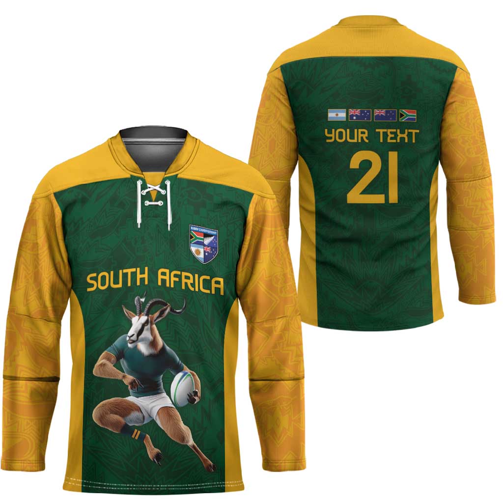 South Africa Rugby Custom Hockey Jersey Glory Be To Springboks