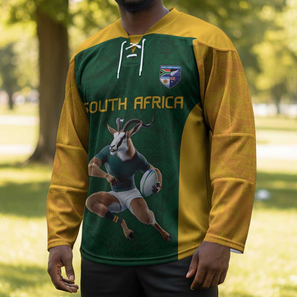 South Africa Rugby Custom Hockey Jersey Glory Be To Springboks