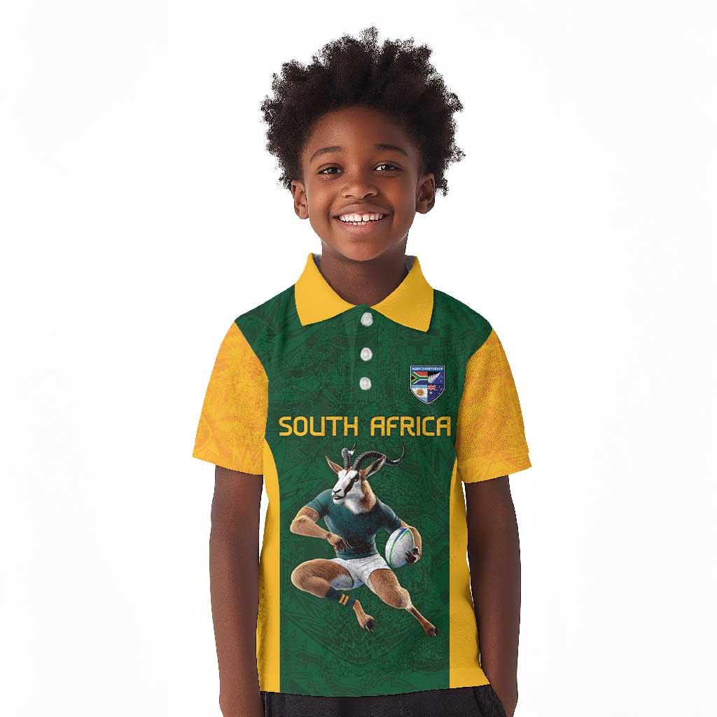 South Africa Rugby Custom Kid Polo Shirt Glory Be To Springboks - African Pride