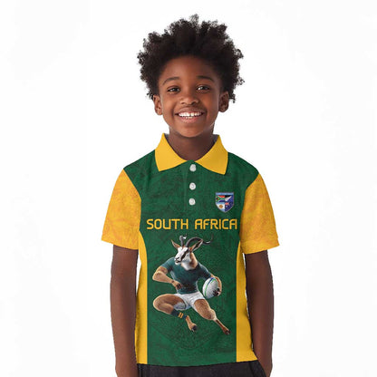 South Africa Rugby Custom Kid Polo Shirt Glory Be To Springboks - African Pride