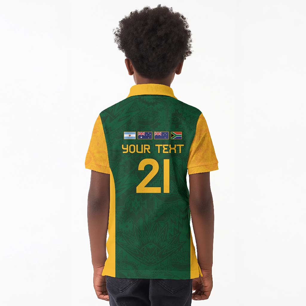 South Africa Rugby Custom Kid Polo Shirt Glory Be To Springboks - African Pride