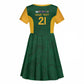 South Africa Rugby Custom Kid Short Sleeve Dress Glory Be To Springboks - African Pride