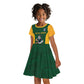 South Africa Rugby Custom Kid Short Sleeve Dress Glory Be To Springboks - African Pride