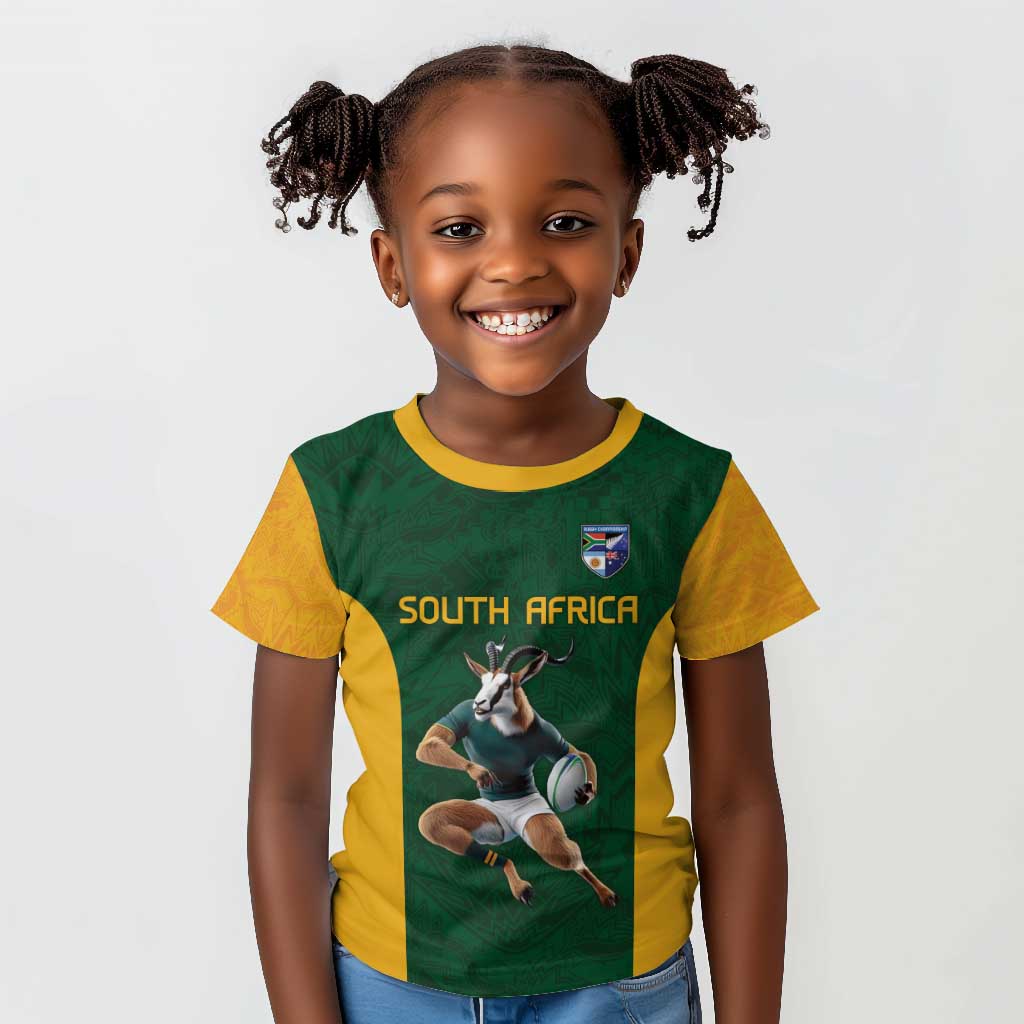 South Africa Rugby Custom Kid T shirt Glory Be To Springboks - African Pride