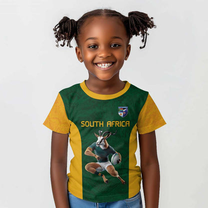 South Africa Rugby Custom Kid T shirt Glory Be To Springboks - African Pride