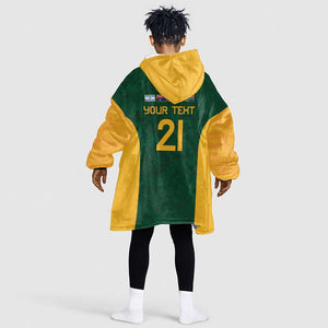 South Africa Rugby Custom Kid Wearable Blanket Hoodie Glory Be To Springboks - African Pride