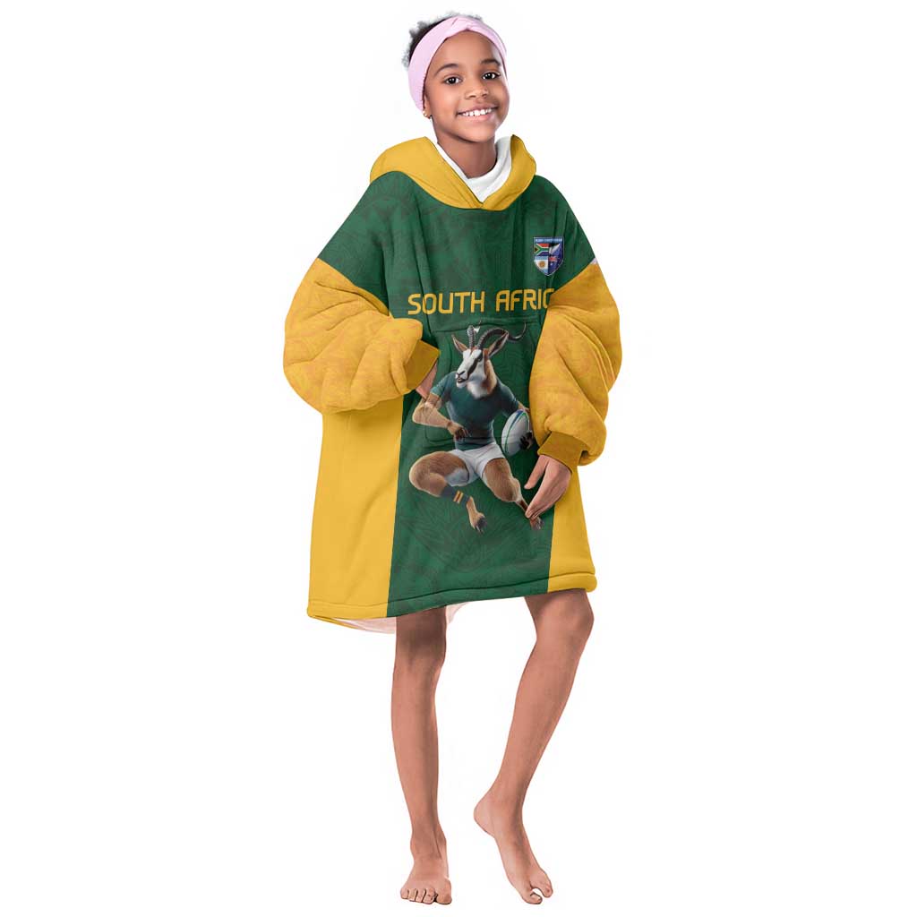 South Africa Rugby Custom Kid Wearable Blanket Hoodie Glory Be To Springboks - African Pride