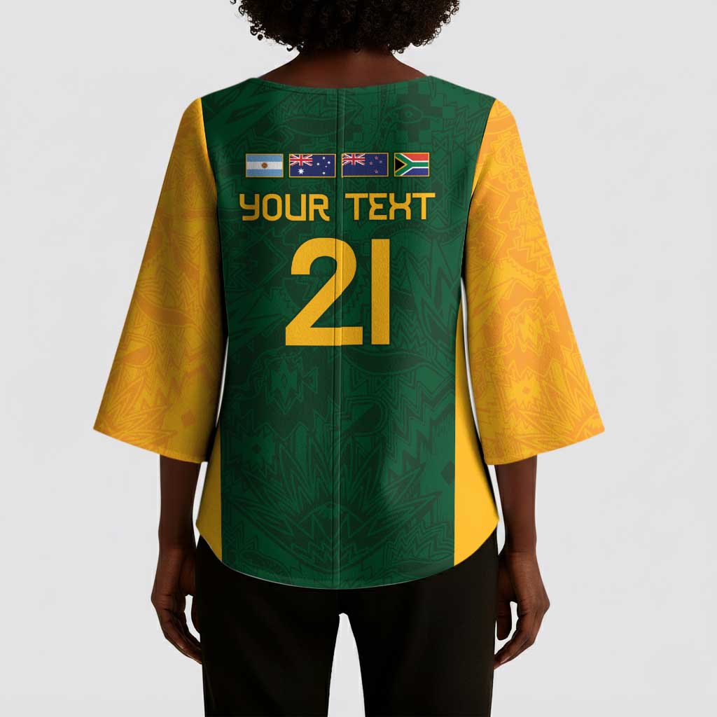 South Africa Rugby Custom Kimono Sleeve Blouse Glory Be To Springboks