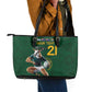 South Africa Rugby Custom Leather Tote Bag Glory Be To Springboks - African Pride
