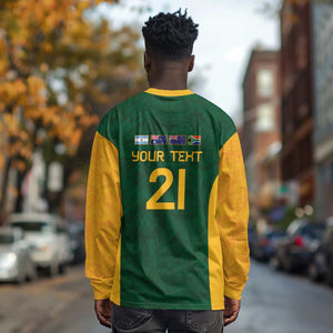 South Africa Rugby Custom Long Sleeve Shirt Glory Be To Springboks - African Pride