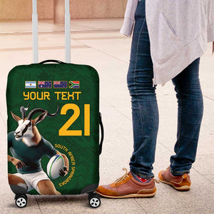 South Africa Rugby Custom Luggage Cover Glory Be To Springboks - African Pride