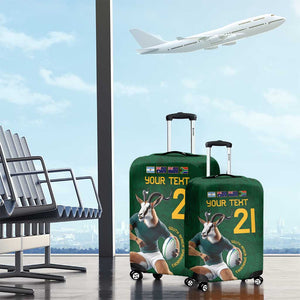 South Africa Rugby Custom Luggage Cover Glory Be To Springboks - African Pride