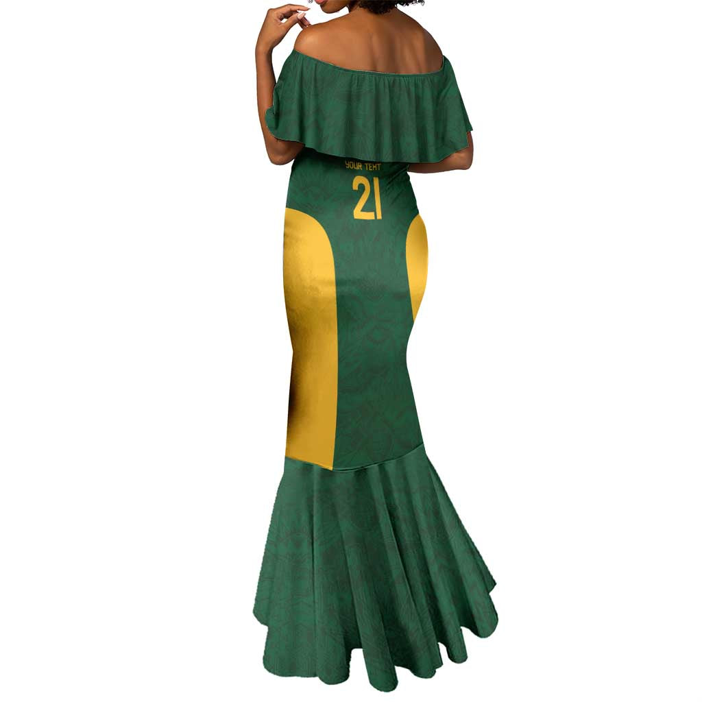 South Africa Rugby Custom Mermaid Dress Glory Be To Springboks - African Pride