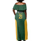 South Africa Rugby Custom Off Shoulder Maxi Dress Glory Be To Springboks - African Pride