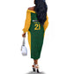South Africa Rugby Custom Off The Shoulder Long Sleeve Dress Glory Be To Springboks - African Pride