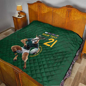 South Africa Rugby Custom Quilt Glory Be To Springboks - African Pride