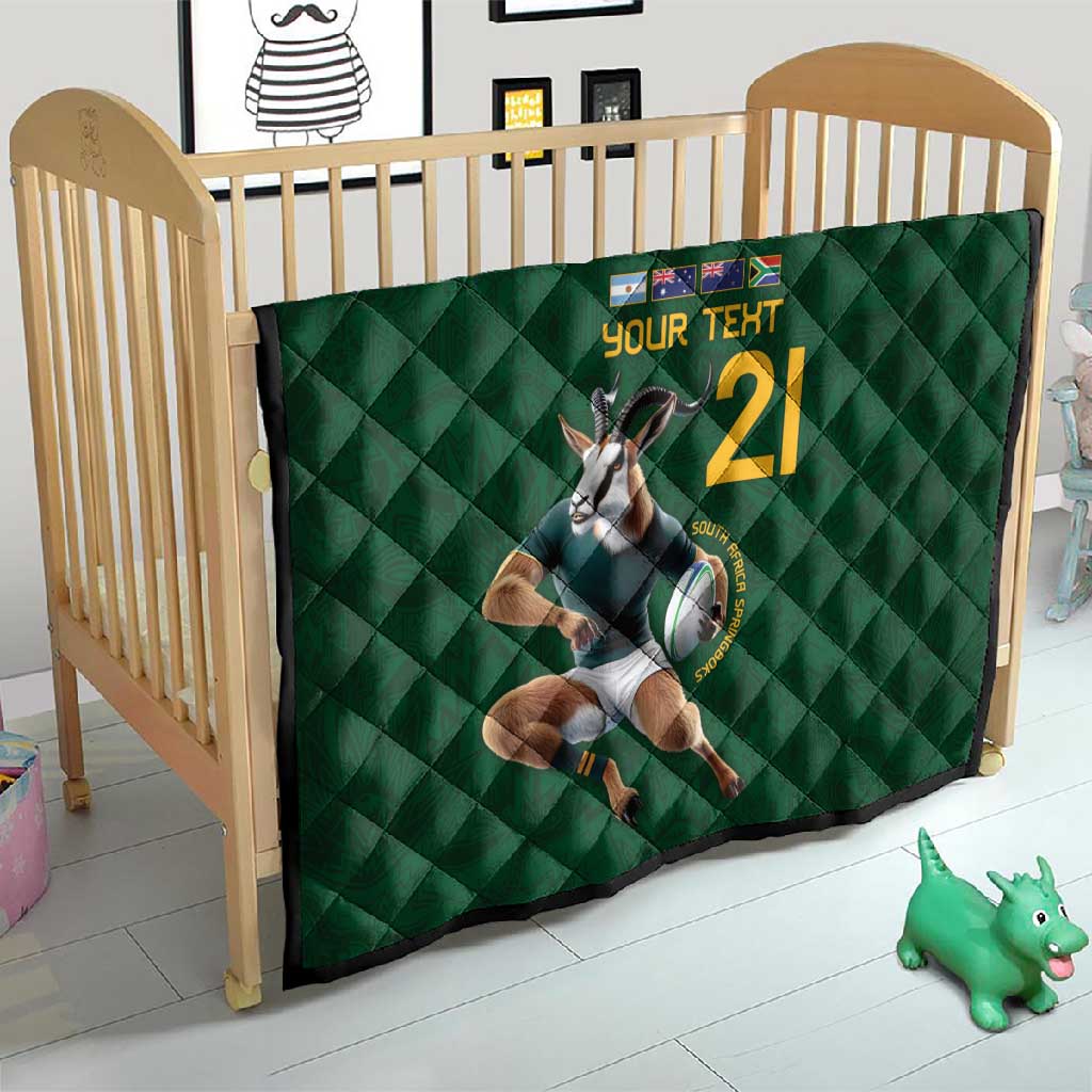 South Africa Rugby Custom Quilt Glory Be To Springboks - African Pride