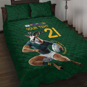 South Africa Rugby Custom Quilt Bed Set Glory Be To Springboks - African Pride