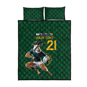 South Africa Rugby Custom Quilt Bed Set Glory Be To Springboks - African Pride