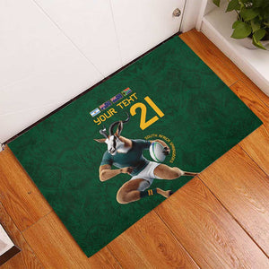 South Africa Rugby Custom Rubber Doormat Glory Be To Springboks - African Pride