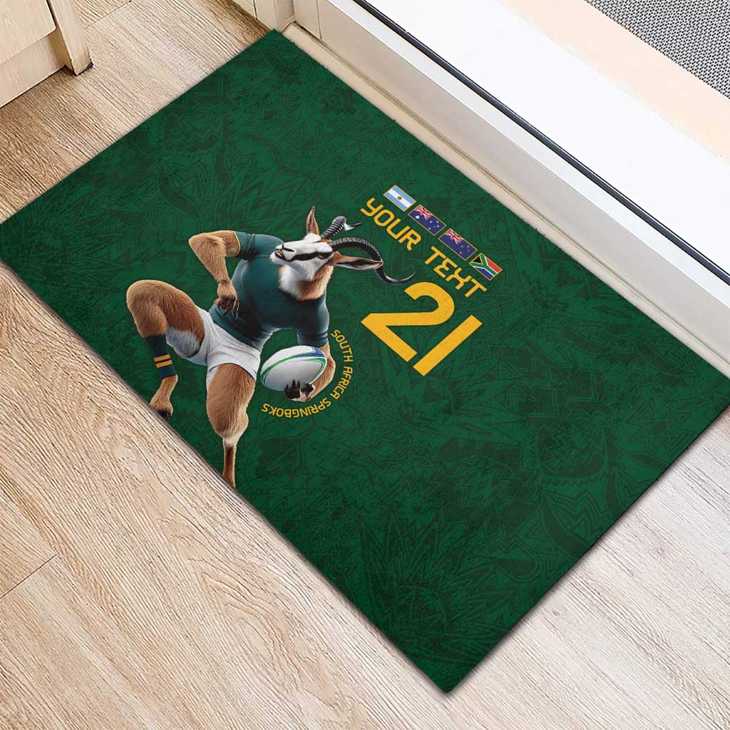 South Africa Rugby Custom Rubber Doormat Glory Be To Springboks - African Pride