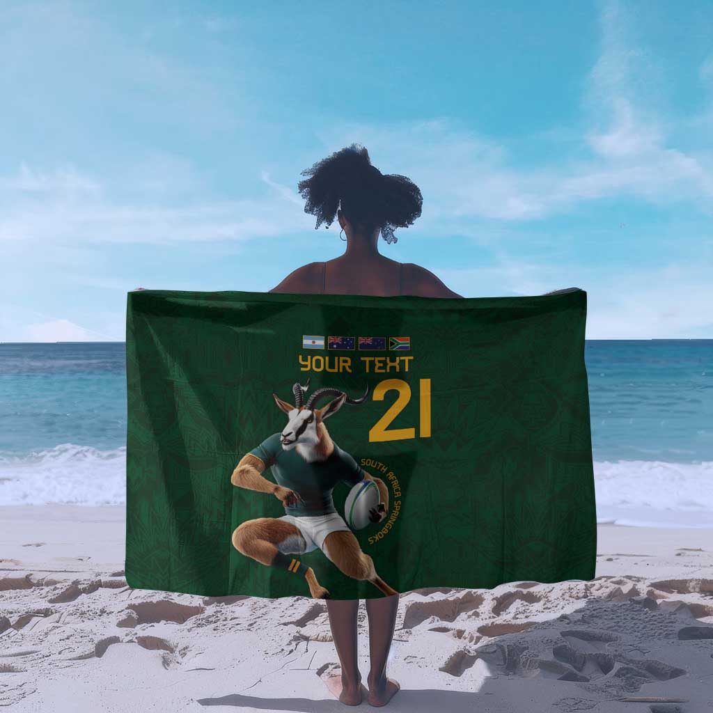 South Africa Rugby Custom Sarong Glory Be To Springboks - African Pride