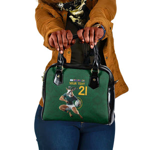South Africa Rugby Custom Shoulder Handbag Glory Be To Springboks - African Pride