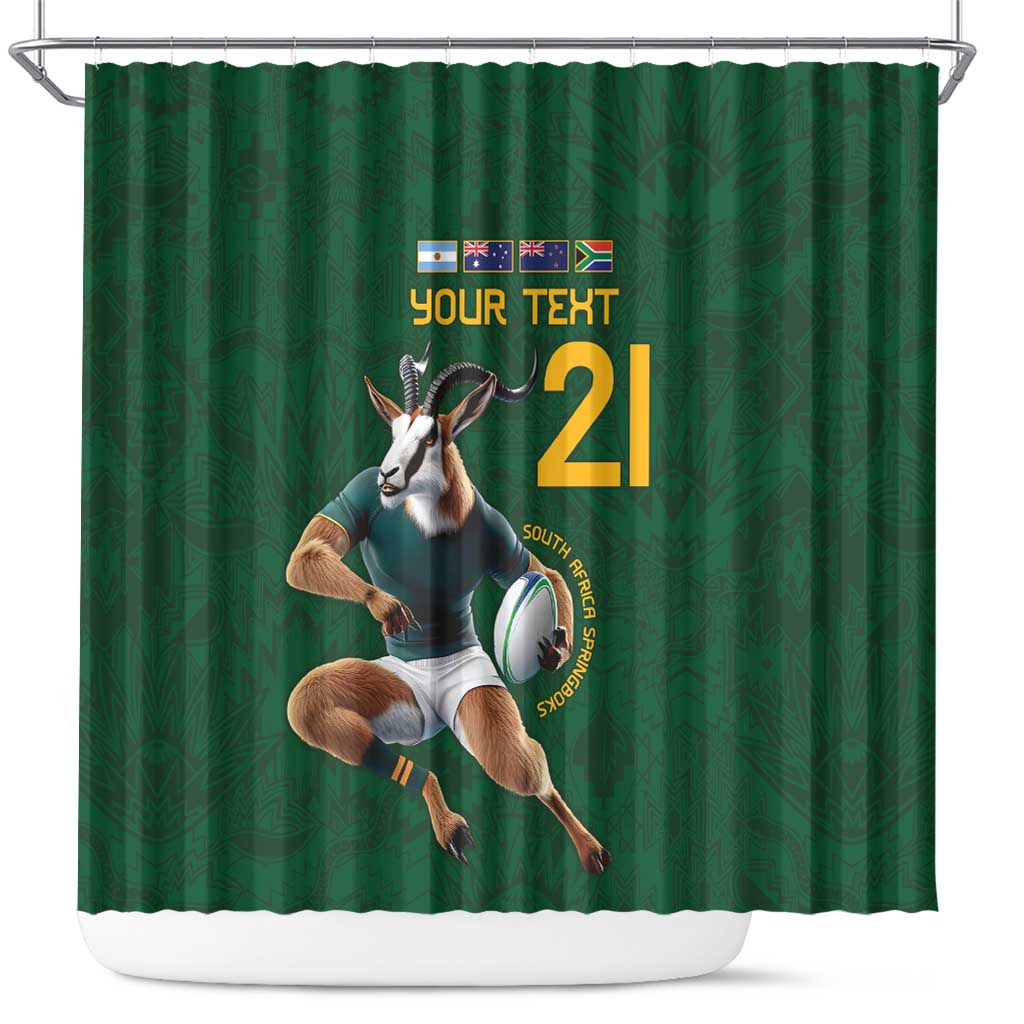 South Africa Rugby Custom Shower Curtain Glory Be To Springboks - African Pride