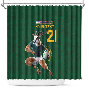 South Africa Rugby Custom Shower Curtain Glory Be To Springboks - African Pride