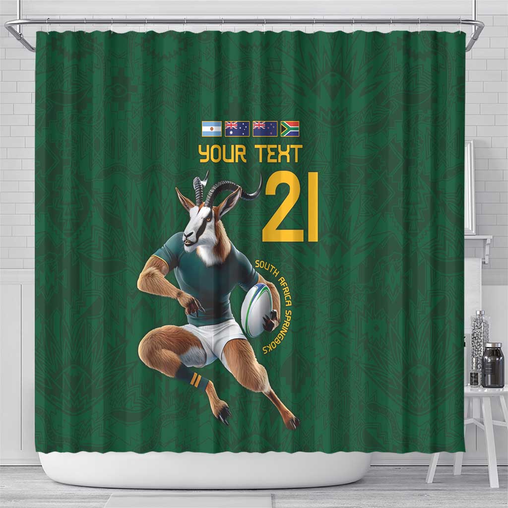 South Africa Rugby Custom Shower Curtain Glory Be To Springboks - African Pride