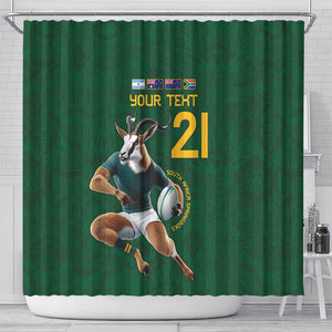 South Africa Rugby Custom Shower Curtain Glory Be To Springboks - African Pride