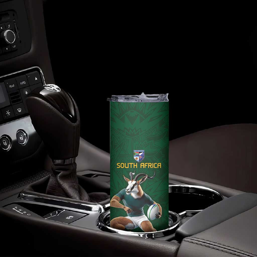 South Africa Rugby Custom Skinny Tumbler Glory Be To Springboks - African Pride