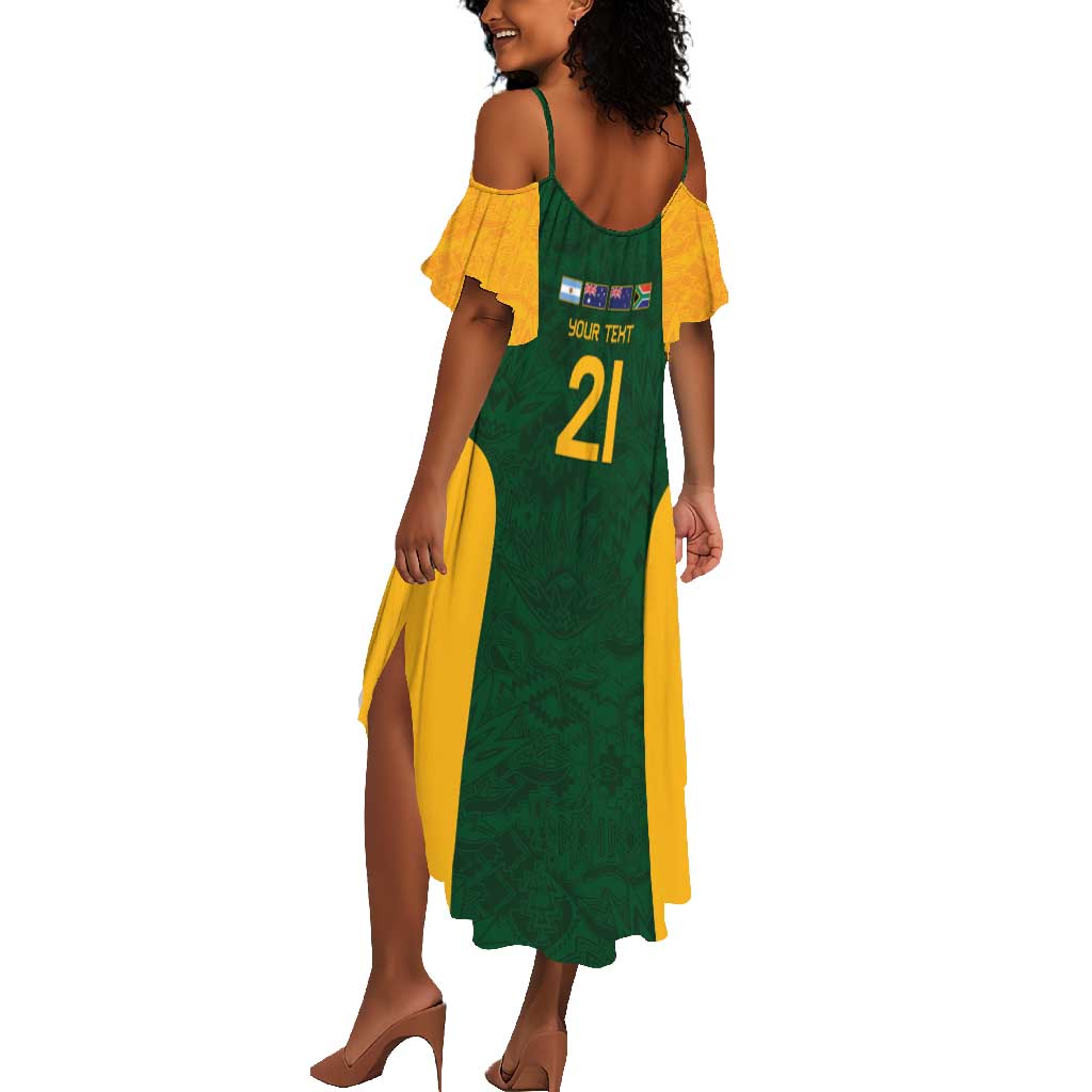 South Africa Rugby Custom Summer Maxi Dress Glory Be To Springboks - African Pride